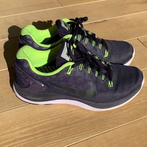 Nike Lunarglide 5 sz 9, Purple Cheetah & green